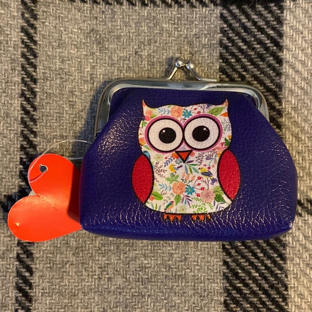 House of Marbles Purple Owl Kids Coin Purse NEW